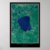 Mille Lacs Lake Minnesota Satellite Poster Karte (Vorne)