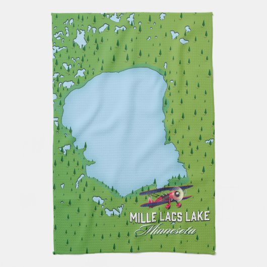 mille lacs see Minnesota Reiseplan. Geschirrtuch (Vertikal)