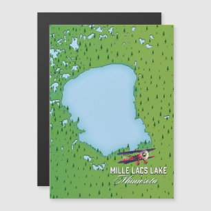 mille lacs see Minnesota Reiseplan. Magnetkarte