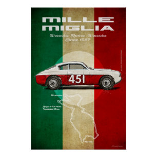 Mille Miglia Vintage Alfa Romeo 1900 Super Sprint Poster