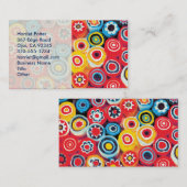 Millefiori Feine Abstrakte Blüte Visitenkarte (Vorne/Hinten)