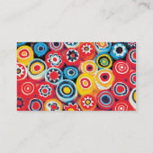 Millefiori Feine Abstrakte Blüte Visitenkarte (Rückseite)