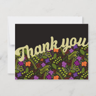 Millefleur Stilvolle Blume Kühne Tones Vielen Dank Postkarte