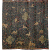 Millefleurs Tapestes mit Tieren Duschvorhang (Vorderseite)