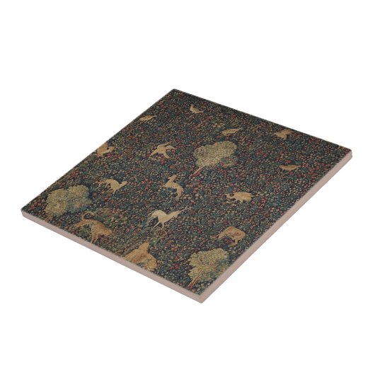 Millefleurs Tapestes mit Tieren Fliese (Seite)