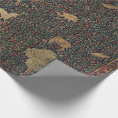 Millefleurs Tapestes mit Tieren Geschenkpapier (Ecke)