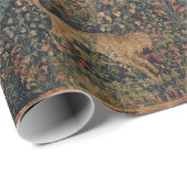 Millefleurs Tapestes mit Tieren Geschenkpapier (Rolleneckpunkt)