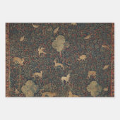 Millefleurs Tapestes mit Tieren Geschenkpapier Set (Vorderseite 2)