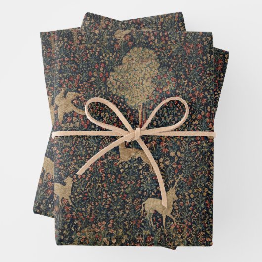 Millefleurs Tapestes mit Tieren Geschenkpapier Set (Beispiel)