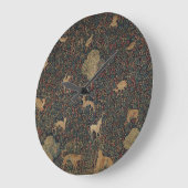 Millefleurs Tapestes mit Tieren Große Wanduhr (Winkel)