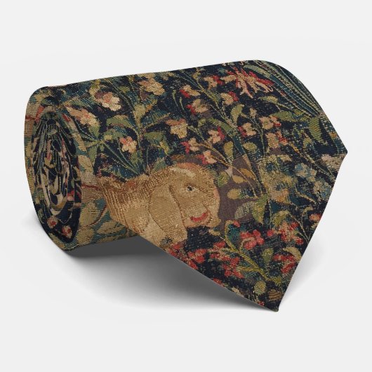 Millefleurs Tapestes mit Tieren Krawatte (Gerollt)