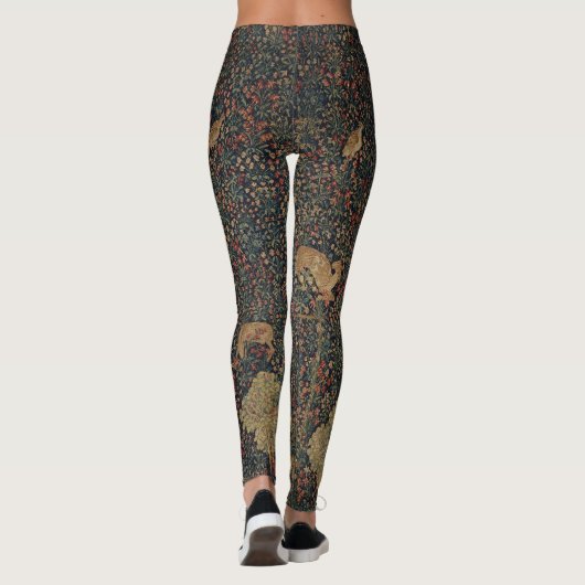Millefleurs Tapestes mit Tieren Leggings (Rückseite)
