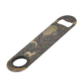 Millefleurs Tapestes mit Tieren Speed Flaschenöffner (Rückseite Schrägansicht)