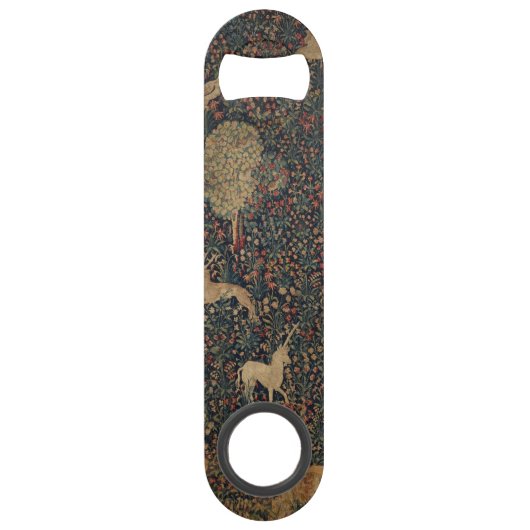 Millefleurs Tapestes mit Tieren Speed Flaschenöffner (Vorderseite)