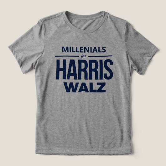 Millenials für Harris Walz Tri-Blend Shirt (Design Vorderseite)