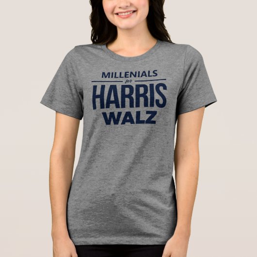 Millenials für Harris Walz Tri-Blend Shirt (Vorderseite)