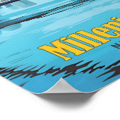 Millenium Bridge Newcastle England Vintage Travel Poster (Ecke)