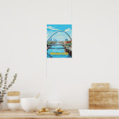 Millenium Bridge Newcastle England Vintage Travel Poster (Küche)