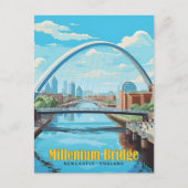 Millenium Bridge Newcastle England Vintage Travel Postkarte (Vorderseite)