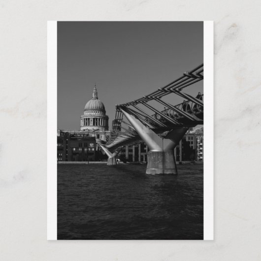 Millenium Bridge und St. Pauls Kathedrale Postkarte (Vorderseite)