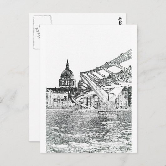 Millenium Bridge und St Pauls Postkarte (Vorne/Hinten)