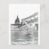 Millenium Bridge und St Pauls Postkarte (Vorderseite)