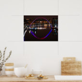 Millenium-Brücke bei Nacht über den Fluss Tyne Poster (Küche)
