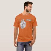 Millenium Falcon Diagramm Freunde T-Shirt (Vorne ganz)