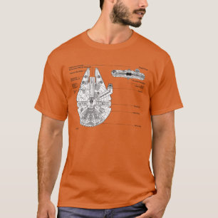 Millenium Falcon Diagramm Freunde T-Shirt