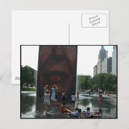 Millenium Park Fotain Postkarte (Vorne/Hinten)