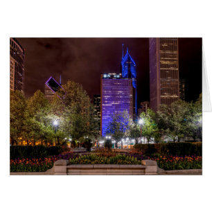 Millenium Park Frühjahrsnacht Grußkarte