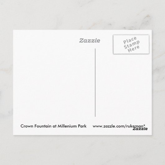 Millenium Park Postcard Postkarte (Rückseite)