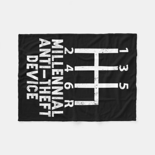 Millennial Anti Theft Device _ Funny Stick Shift  Fleecedecke (Vorderseite (Horizontal))