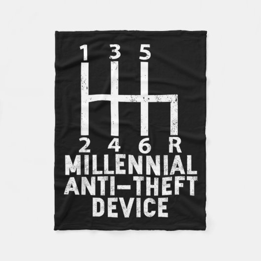 Millennial Anti Theft Device _ Funny Stick Shift  Fleecedecke (Vorderseite)