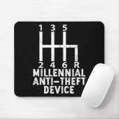 Millennial Anti Theft Device _ Funny Stick Shift  Mousepad (Mit Mouse)