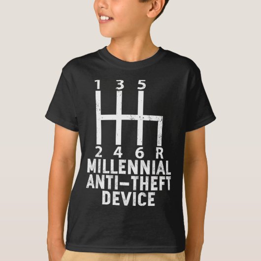 Millennial Anti Theft Device _ Funny Stick Shift  T-Shirt (Vorderseite)