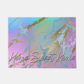 Millennial Marble | Playful Rainbow Ombre Willkomm Fußmatte (Vorderseite)