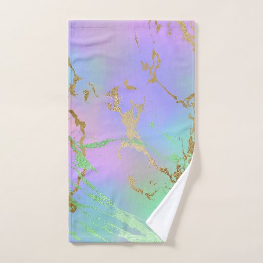 Millennial Marble | Playful Rainbow Pastel Ombre Badhandtuch Set (Handtuch)