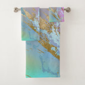 Millennial Marble | Playful Rainbow Pastel Ombre Badhandtuch Set (Insitu)