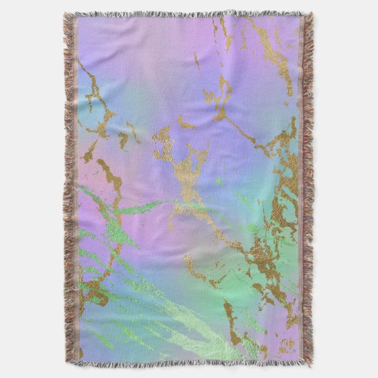 Millennial Marble | Playful Rainbow Pastel Ombre Decke (Vorderseite Vertikal)