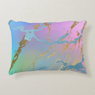 Millennial Marble   Playful Rainbow Pastel Ombre Dekokissen