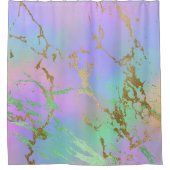 Millennial Marble | Playful Rainbow Pastel Ombre Duschvorhang (Vorderseite)