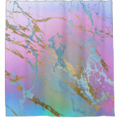 Millennial Marble | Playful Rainbow Pastel Ombre Duschvorhang (Vorderseite)