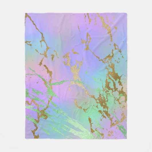 Millennial Marble | Playful Rainbow Pastel Ombre Fleecedecke (Vorderseite)