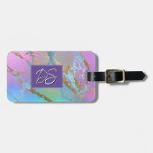 Millennial Marble | Playful Rainbow Pastel Ombre Gepäckanhänger (Vorderseite horizontal)