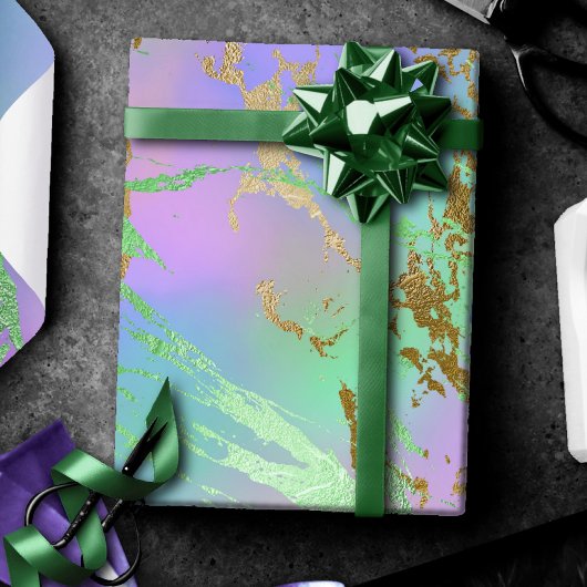 Millennial Marble | Playful Rainbow Pastel Ombre Geschenkpapier