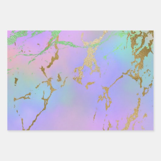 Millennial Marble | Playful Rainbow Pastel Ombre Geschenkpapier Set (Vorderseite 2)