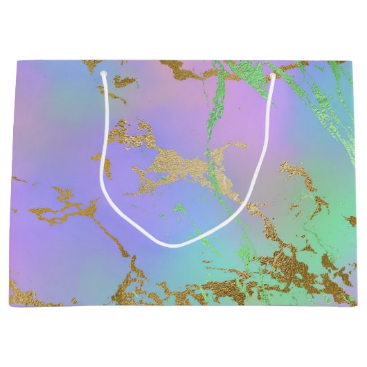 Millennial Marble | Playful Rainbow Pastel Ombre Große Geschenktüte (Vorderseite)