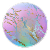 Millennial Marble | Playful Rainbow Pastel Ombre Keramikknauf (Vorderseite)