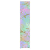 Millennial Marble | Playful Rainbow Pastel Ombre Kurzer Tischläufer (Vorderseite)